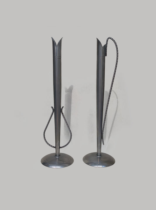 Set von 2 Vintage Vasen "Soliflore" aus Metall
