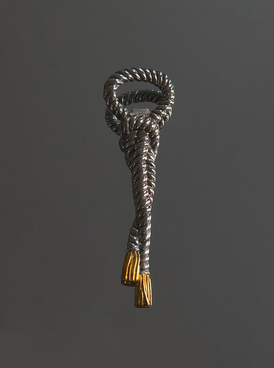 Flaschenöffner "Rope" aus Metall, Silber-Gold