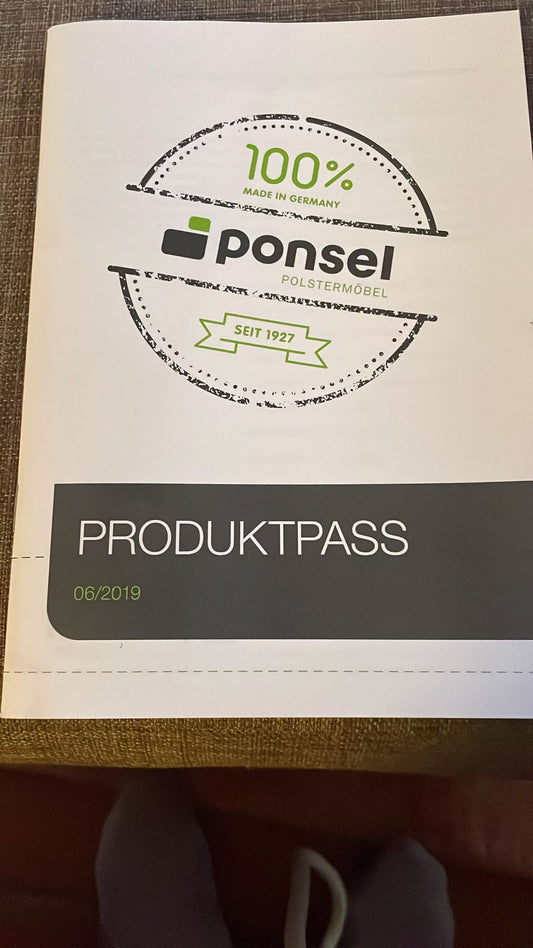 Gebrauchte Recamiere von Ponsel in Wildlederoptik