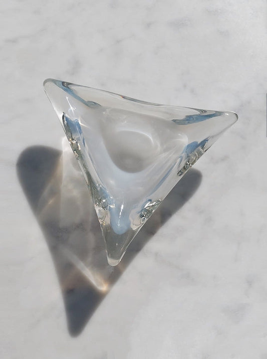 Ashtray Murano Triangle by Murano Glass Opaque White Transparent
