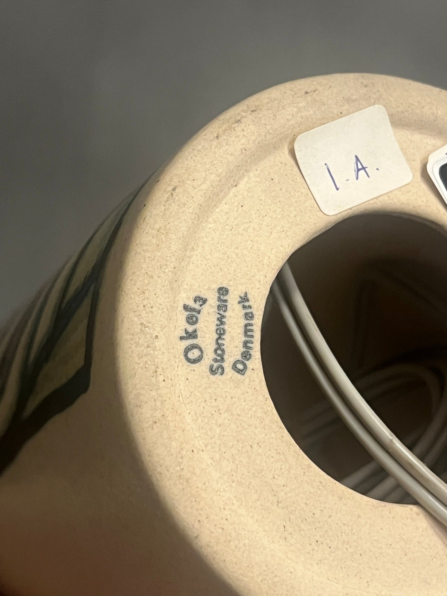 Vintage Tischlampe Keramik Okela Steinzeug Set von 6