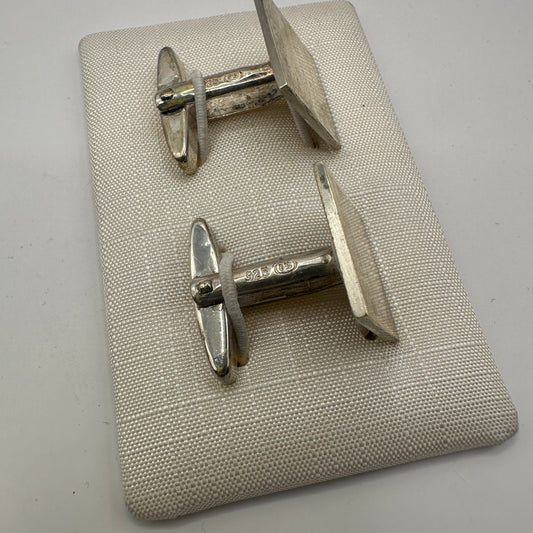 Vintage Manschettenknopf Set von 2 aus 925er Silber