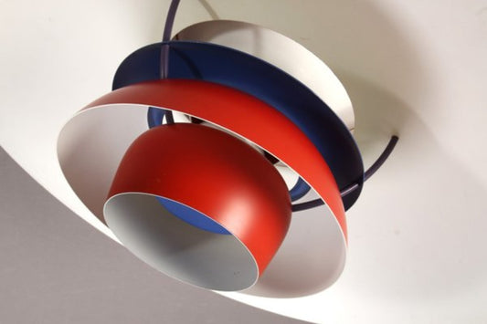 Vintage Pendelleuchte PH5 von Poul Henningsen für Louis Poulsen Rot