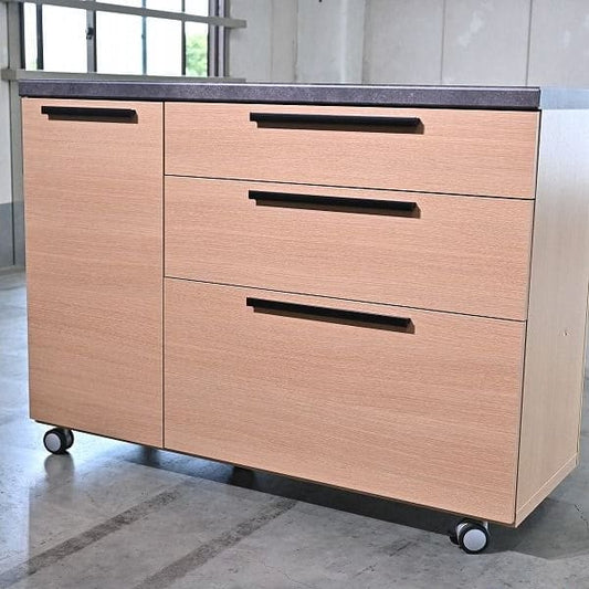 Vintage Küchencounter Orche von Pamouna auf Rollen mit Schublade und Regal