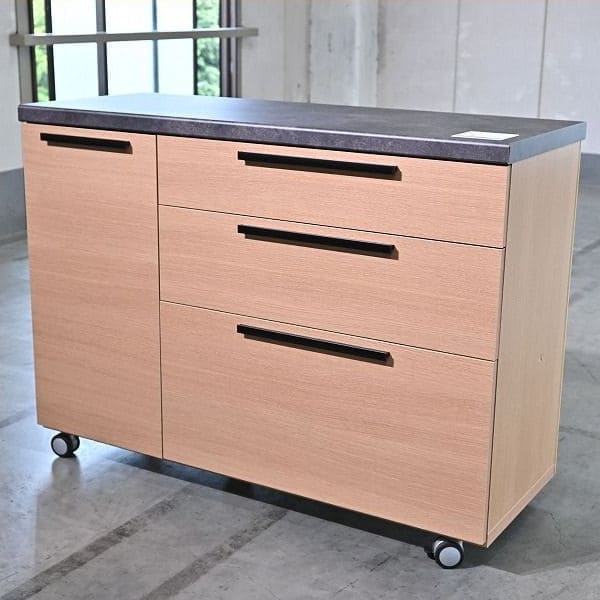 Vintage Küchencounter Orche von Pamouna auf Rollen mit Schublade und Regal