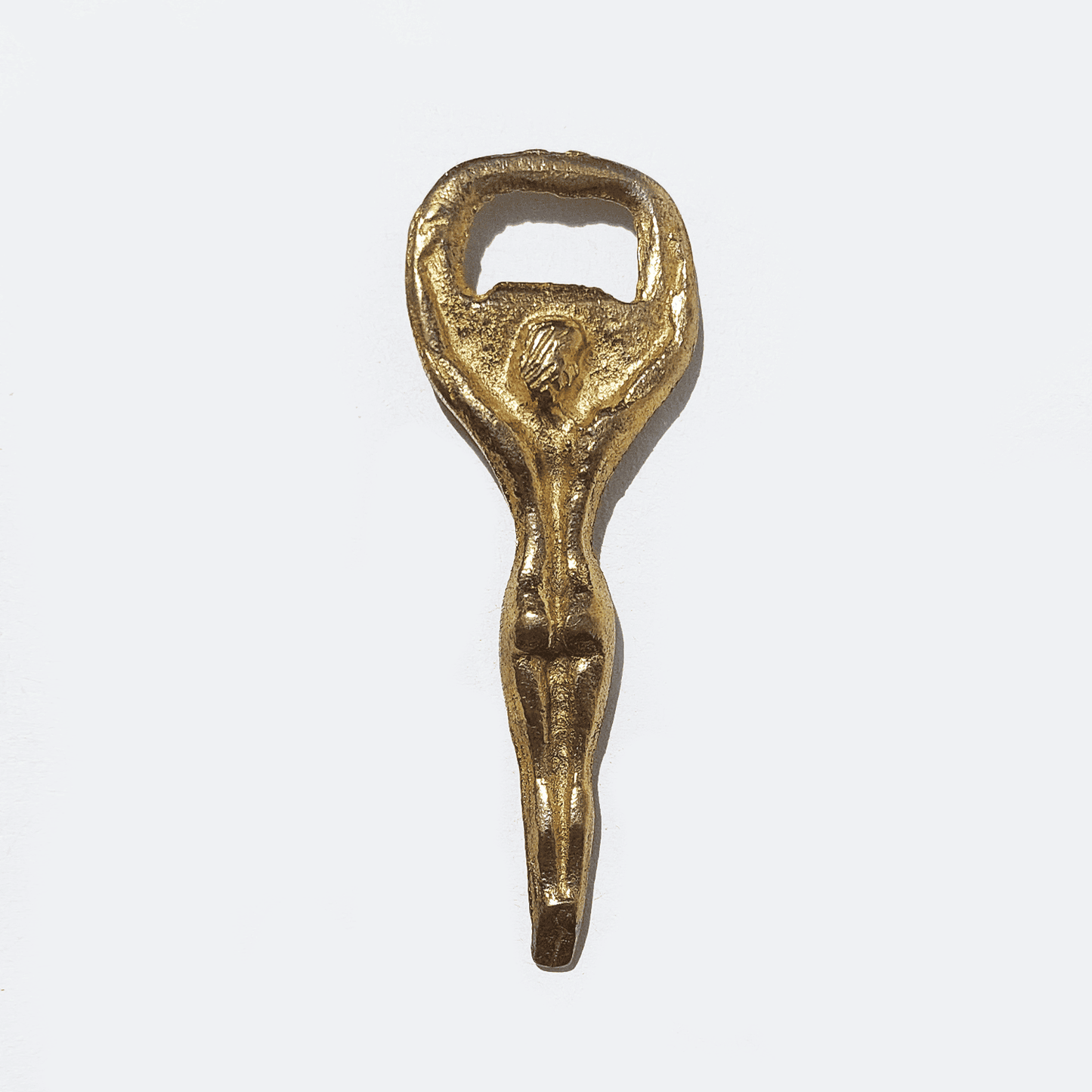 Vintage Flaschenöffner Frau aus Messing Gold