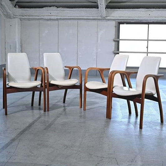 Set von 4 Vintage Armstuhl "Antler" von Sakakura Associates für Tendo