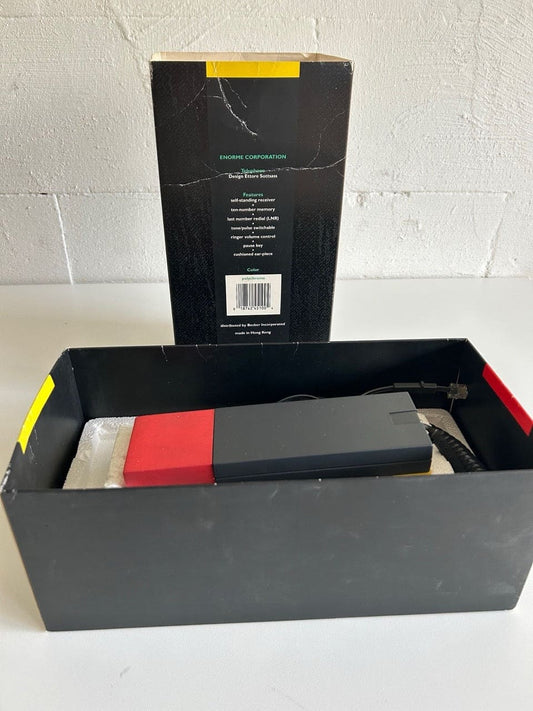 Vintage Telefon Enorme von Ettore Sottsass schwarz, rot, gelb