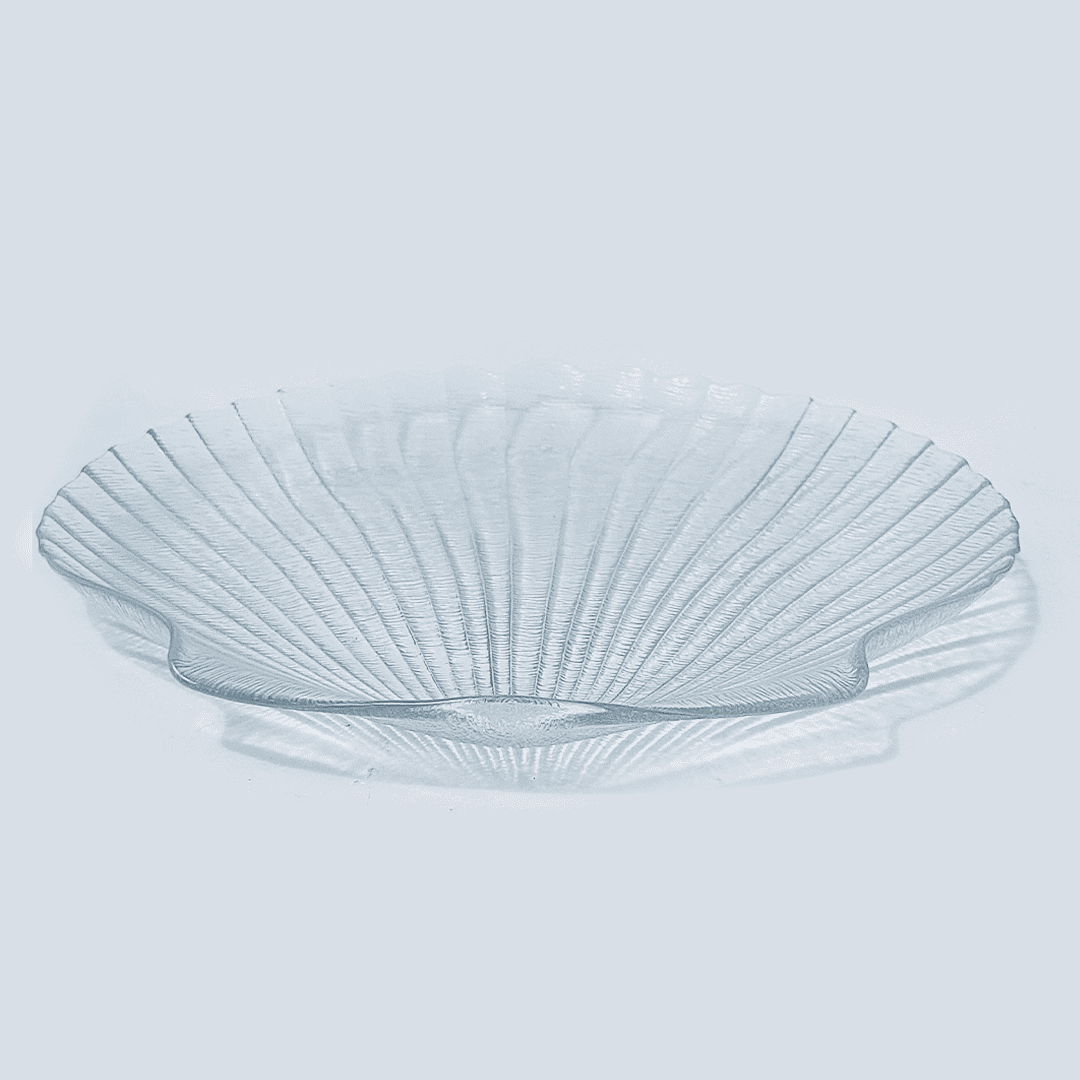 Vintage Bowl Plat Coquillage Transparent Glass