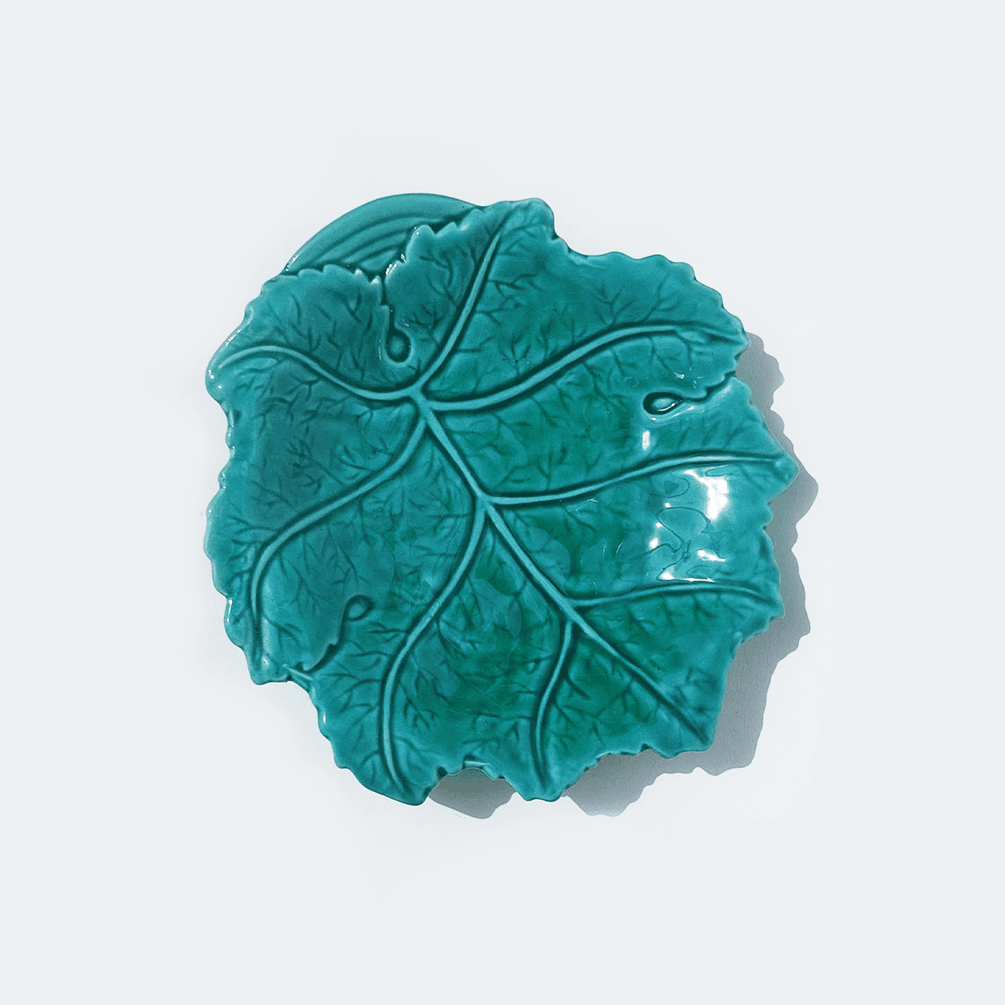 Vintage bowl Fleurille Barbotine green with shimmer