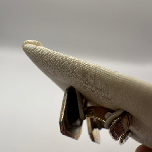 Vintage Manschettenknopf mit Perlmutt-Inlay aus 925er Silber