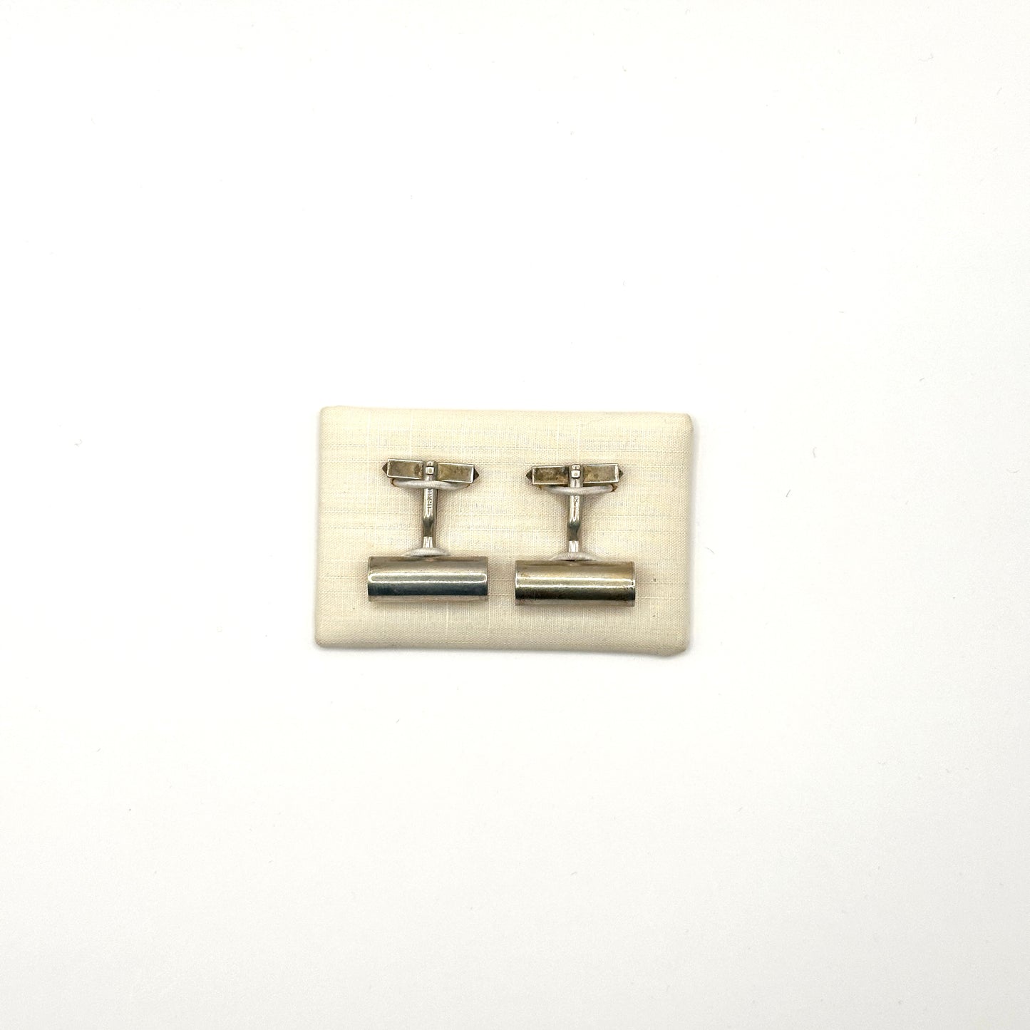 Zylindrische Manschettenknopf aus 800er Silber