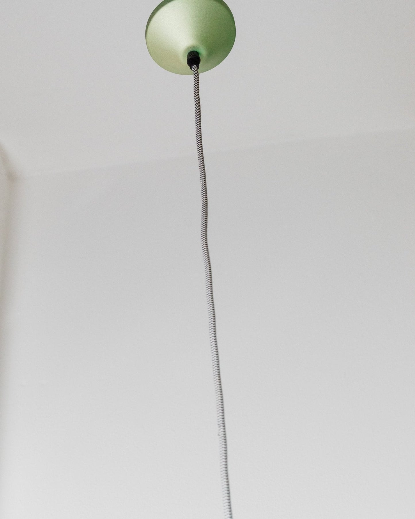 Vintage Deckenlampe Lila Silber Grün gestreiftes Kabel Metall