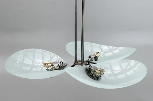 Vintage Deckenleuchte Tebe von Ernesto Gismondi für Artemide Schwarz Transparent Weiß