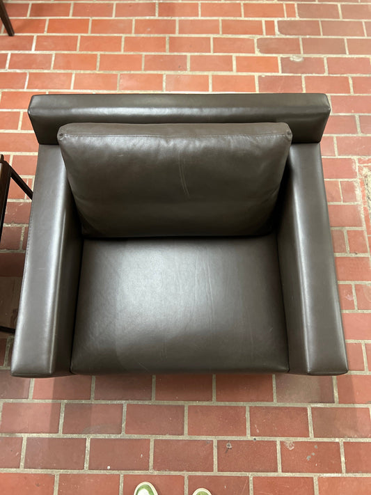 Fauteuil vintage en cuir noir