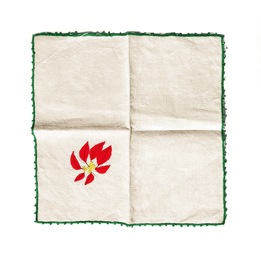 Vintage Serviette Rosa, Weiß Baumwolle Set von 6