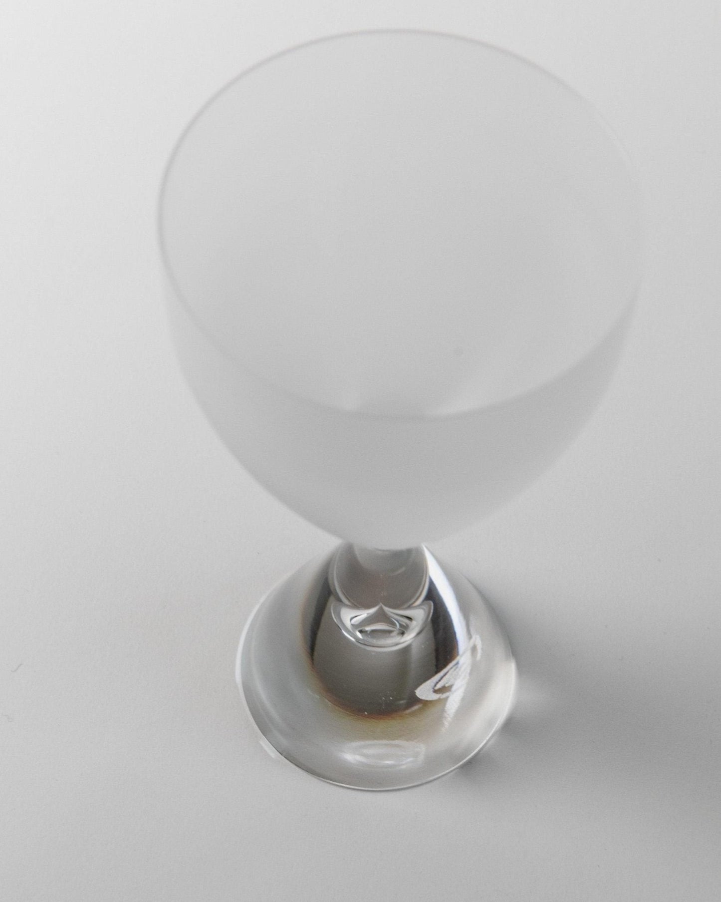 Vintage Trinkglas Set von 4 mit Luftblase für Murano mattiert und klar