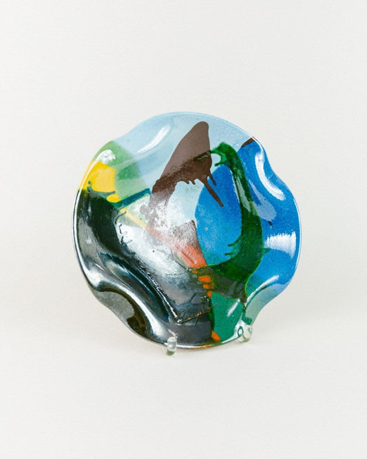 Coupe à fruits vintage en céramique design espagnol années 60-70