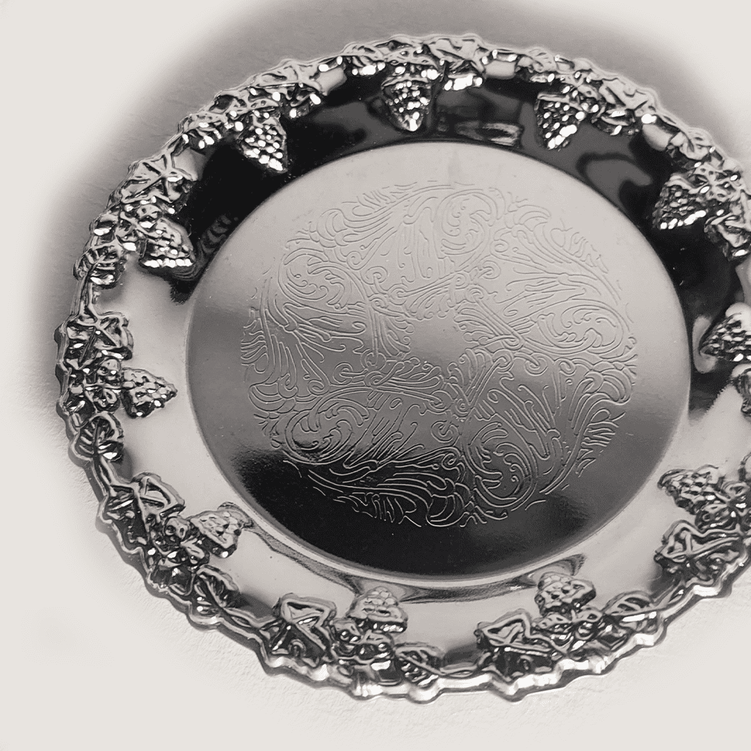 Vintage Untersetzer Edelstahl Silber