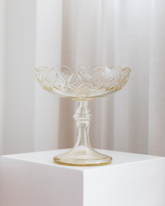 Vintage bowl crystal glass Art Nouveau Italy 1910s