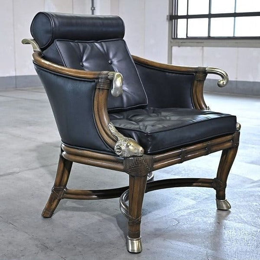 Vintage Loungechair von Maitland-Smith mit Messing-Applikationen