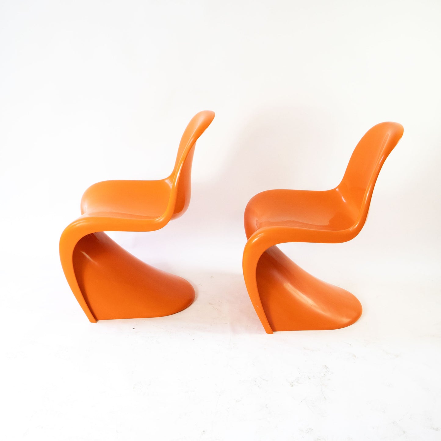 Vintage Stuhl "S-Chair" Set von 2 von Verner Panton für Vitra orange