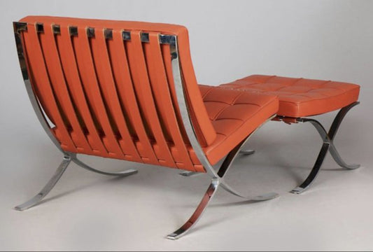Vintage Set von 2 Barcelona Lounge Chair mit Ottomane von Ludwig Mies van der Rohe für Knoll International
