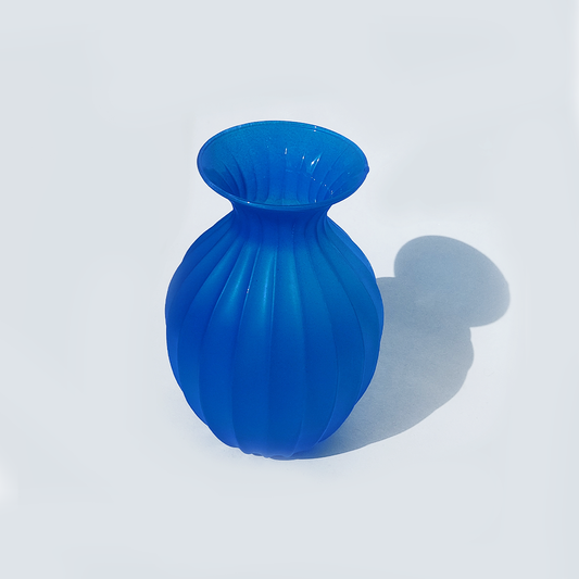 Vintage Vase Facettes Blau