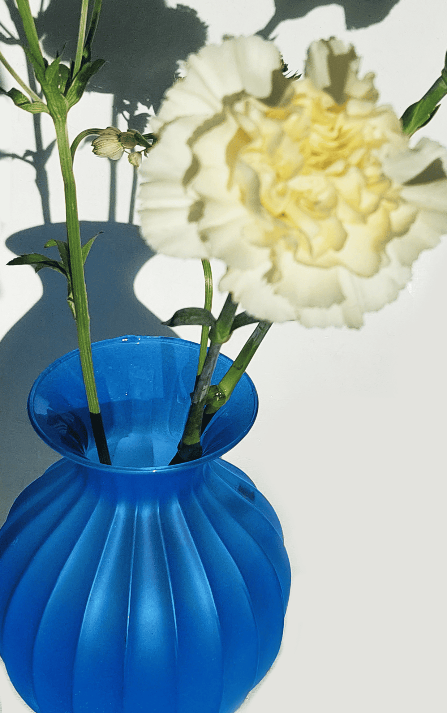 Vintage Vase Facettes Blau
