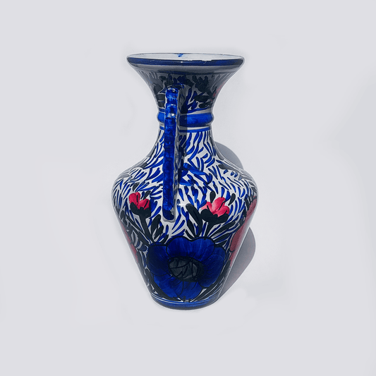 Vintage Vase Matisse Blue White Pink Floral Motifs