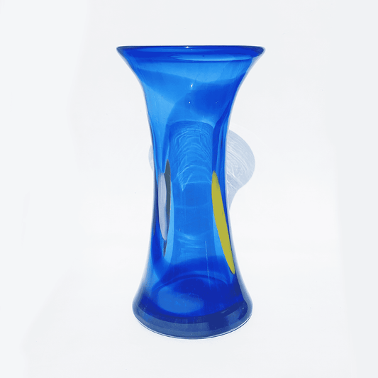 Vintage Vase Tam Tam Blau Gelb Weiß
