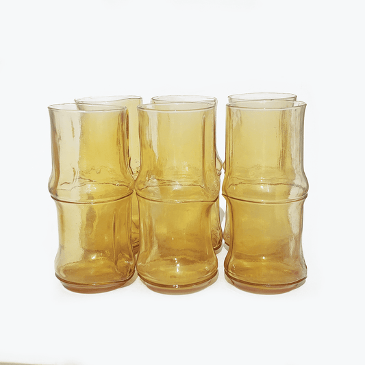 Vintage glass bamboo orange ambré