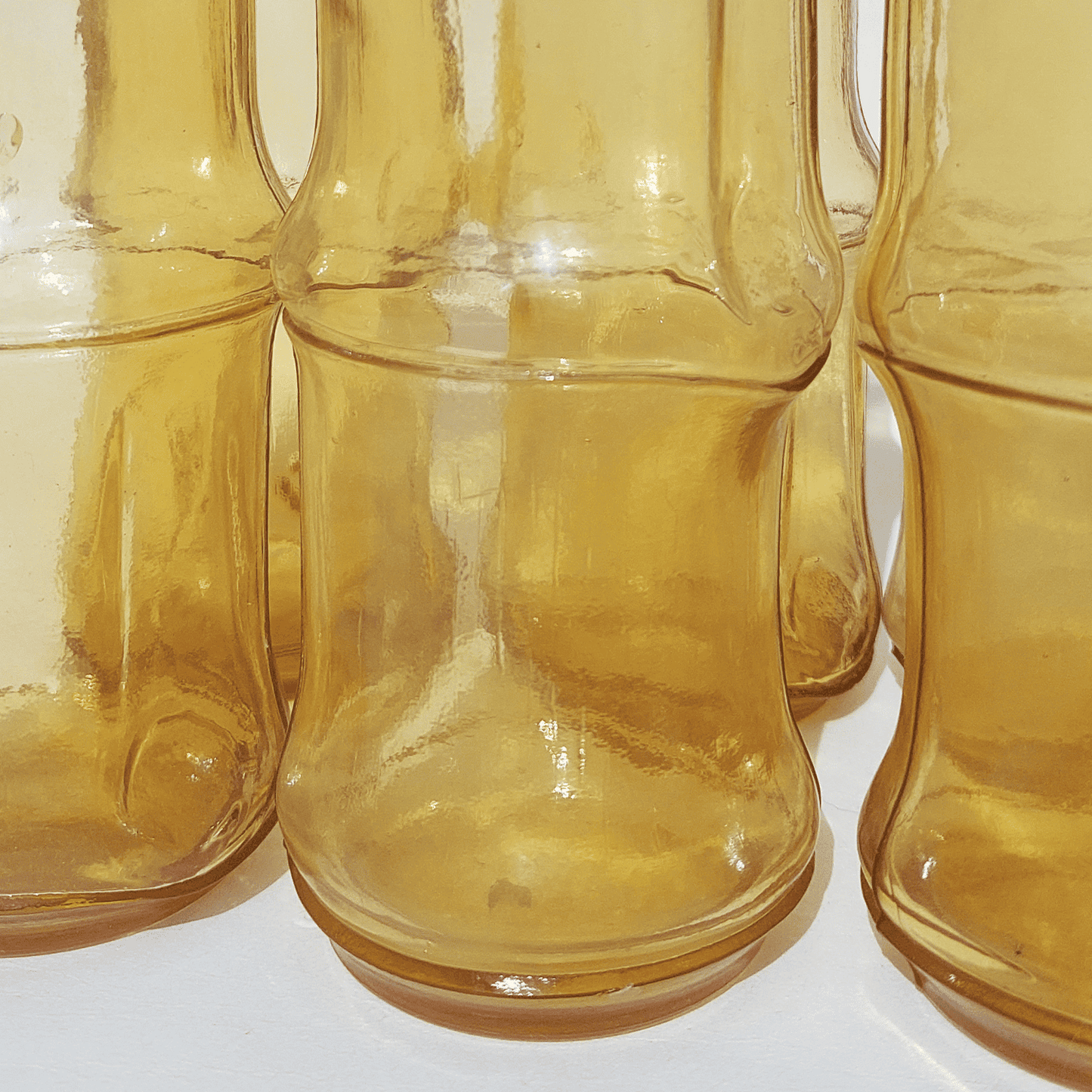 Verre vintage bambou orange ambré