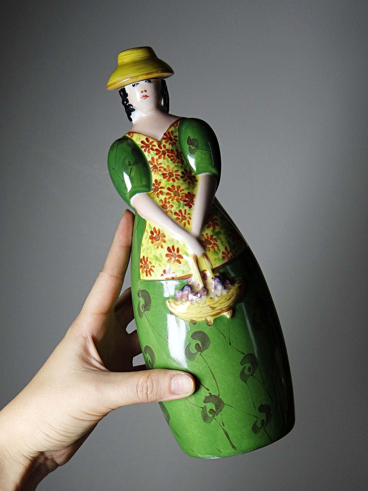 Vintage Likörflakon "Guignolet" im Stil von Robj, Porzellan Limoges