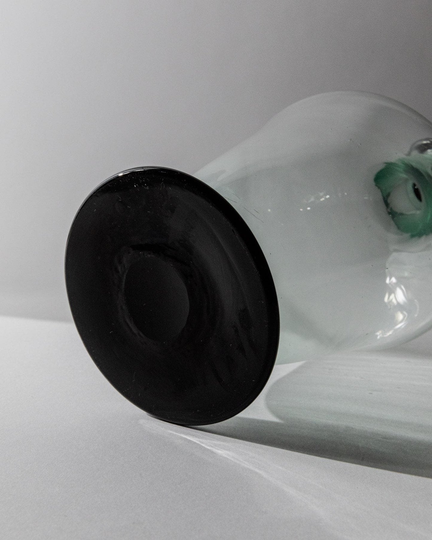 Vintage Dekanter aus Murano Glas grün schwarz von Murano