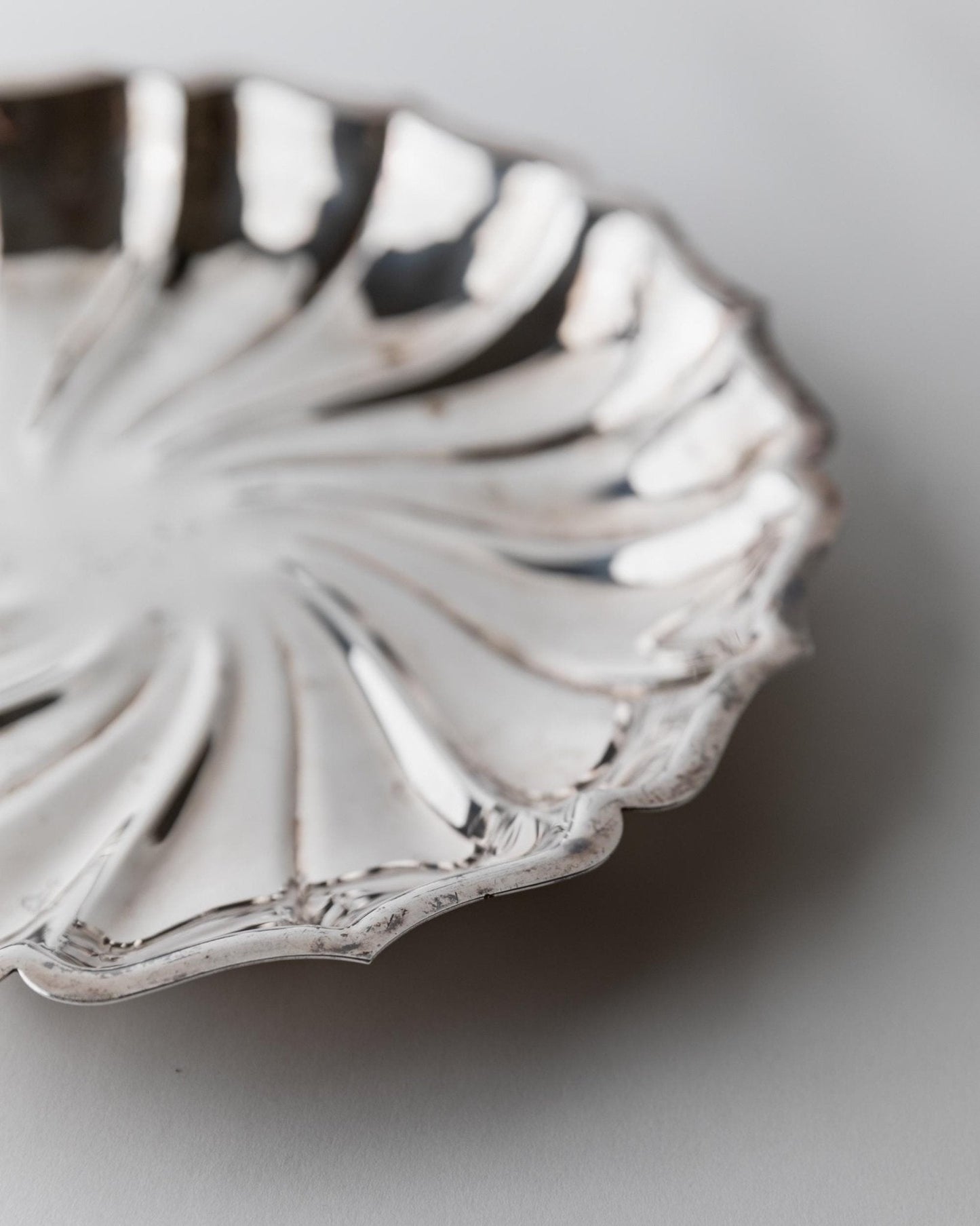 Vintage Versilberte Schale mit Swirl-Design, 1960er