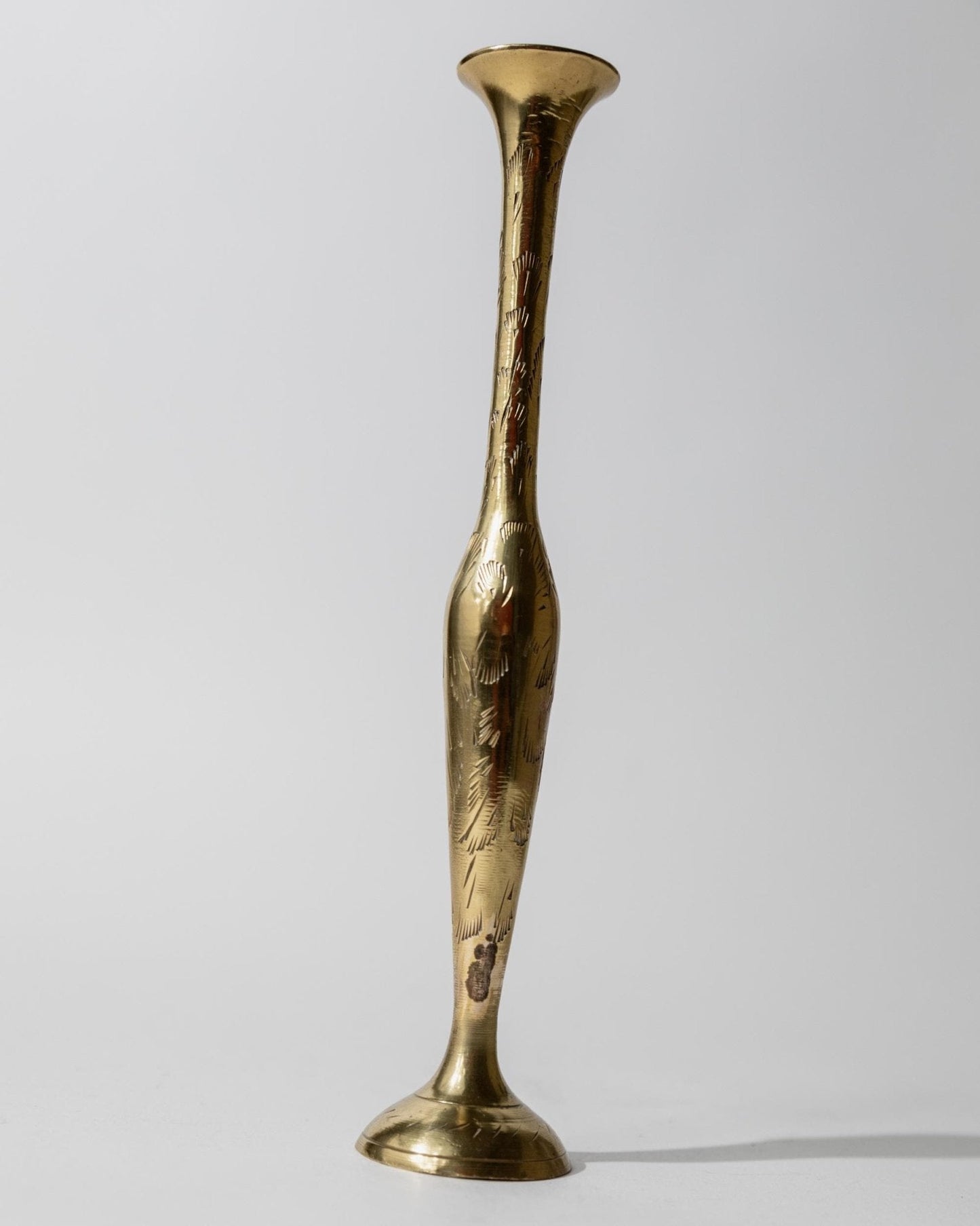 Vintage Messing-Vase mit graviertem Ethno-Muster