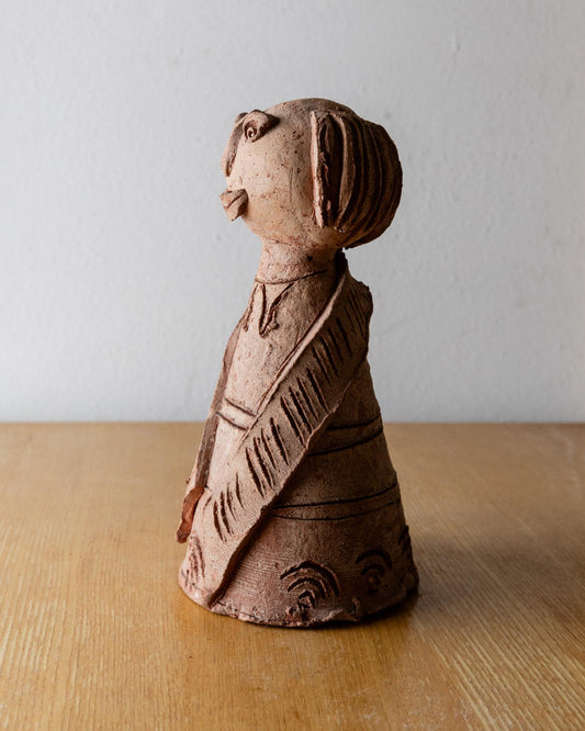 Vintage Terrakotta Keramik Skulptur Naive Figur Unikat Terrakotta-Töne Keramik Kunst