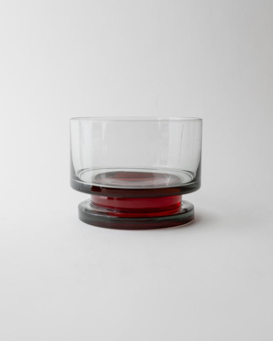 Set von 8 Vintage Trinkgläser Grau mit rotem Stiel, 1970er