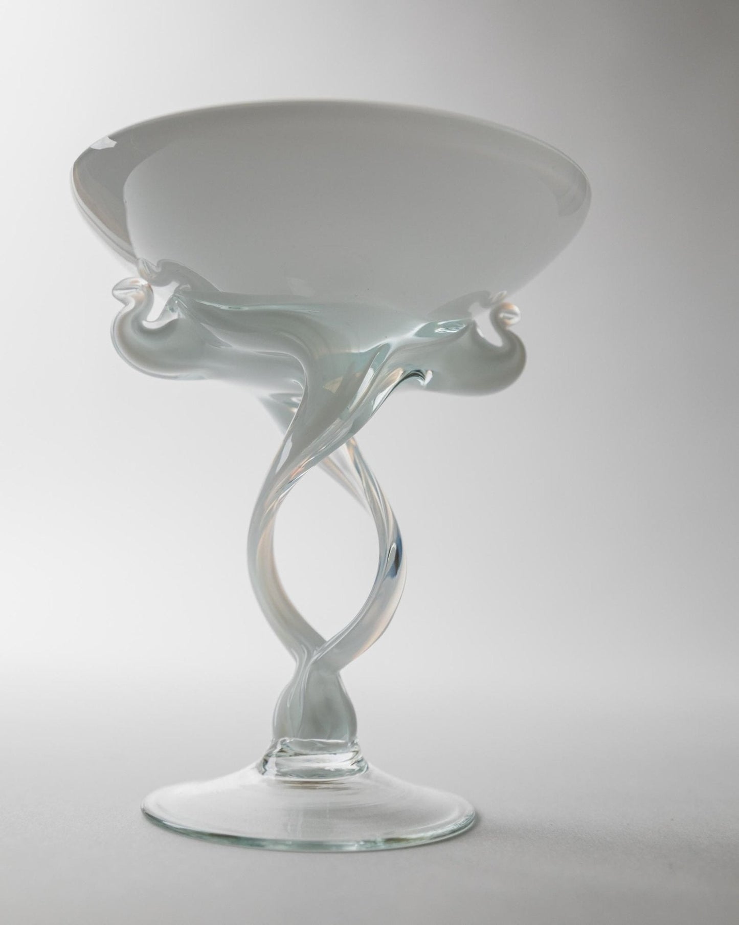 Vintage Martiniglas oder Kerzenhalter aus mundgeblasenem Kunstglas