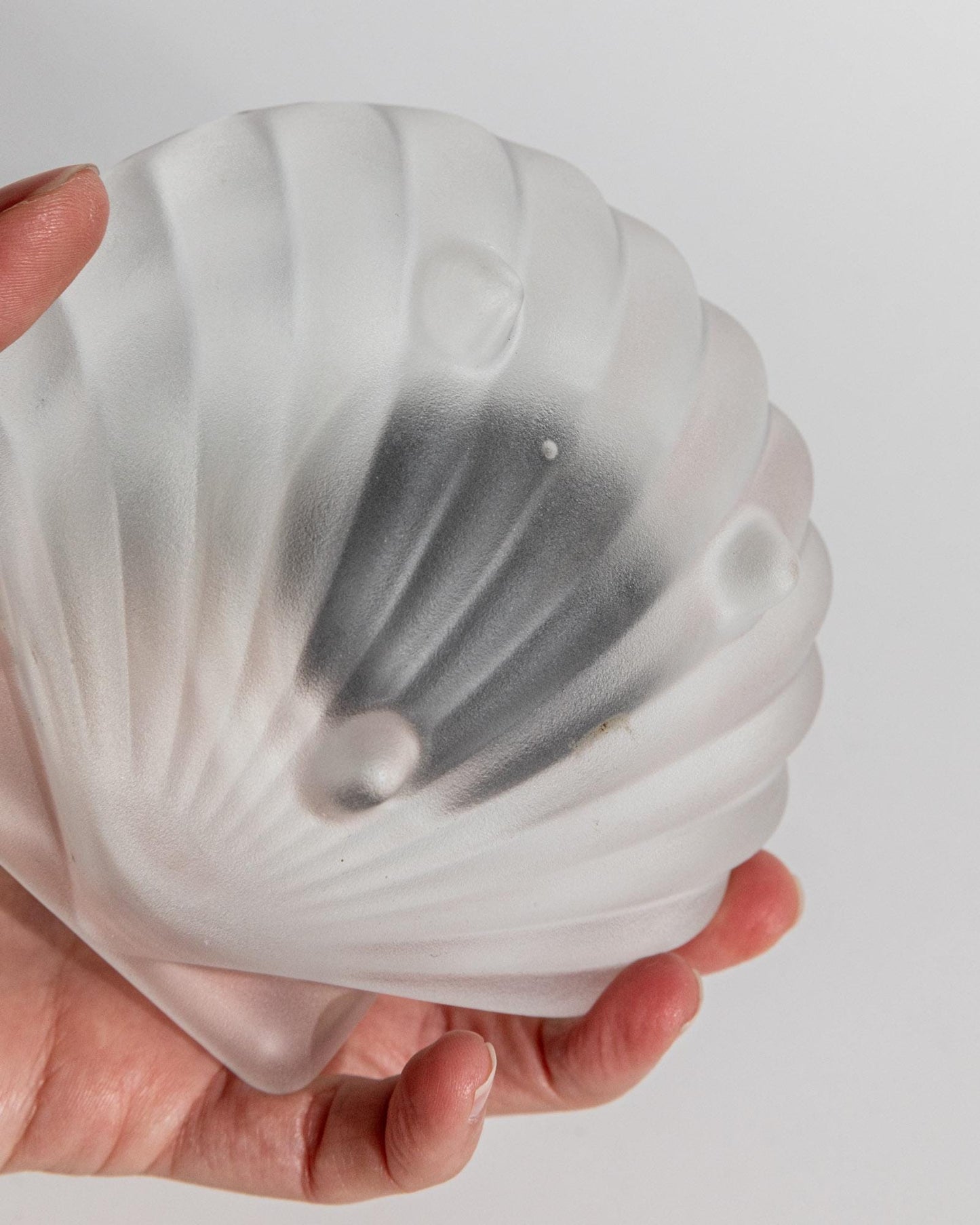 Vintage Aschenbecher und Tischfeuerzeug Set Shell-Form Glas