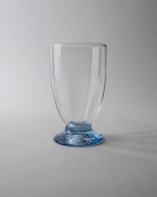 Set von 6 Vintage Trinkglas mit blauen Stielen aus Klarglas