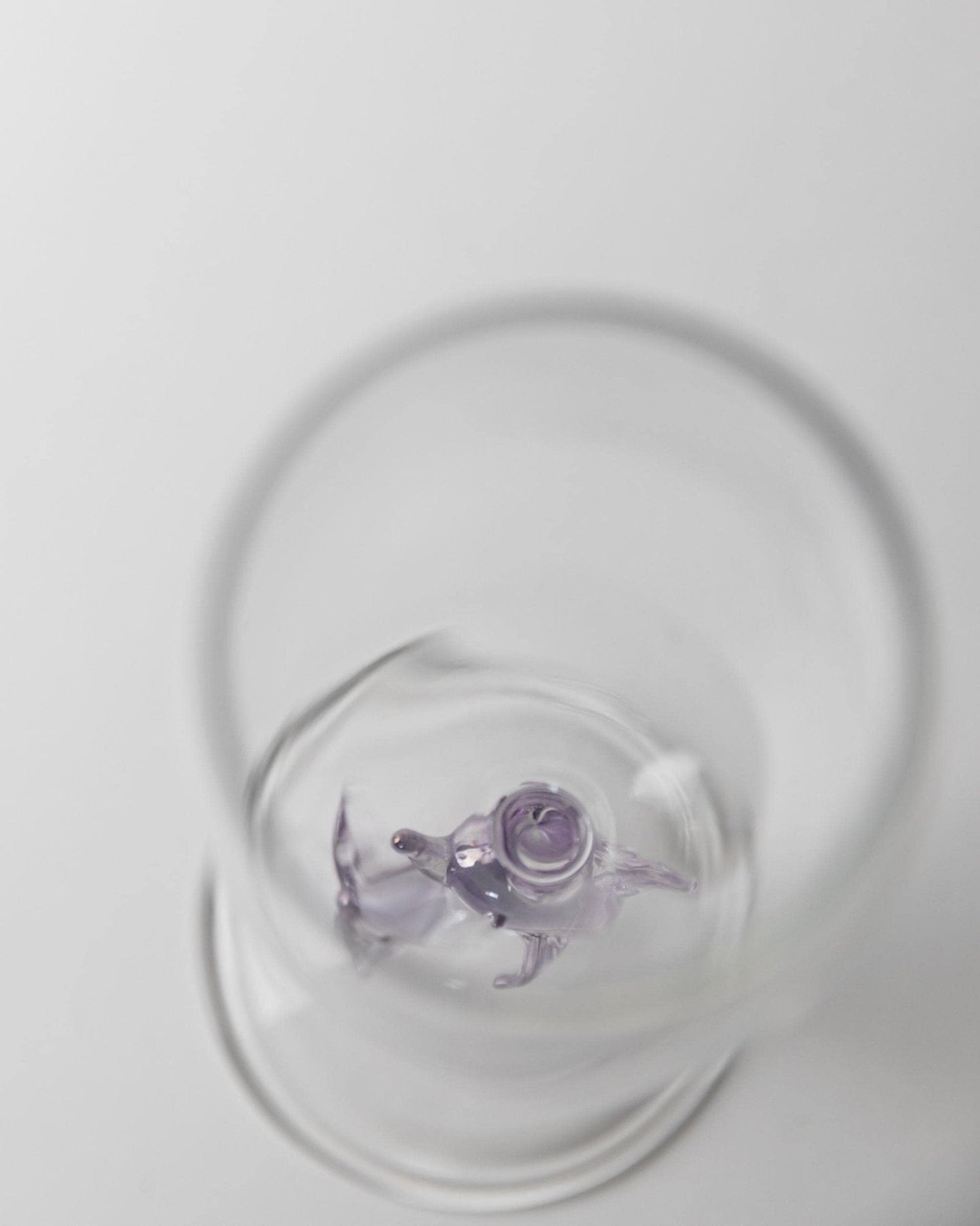 Set von 2 Vintage Weinglas mit Delfinfuß von Murano, Lila
