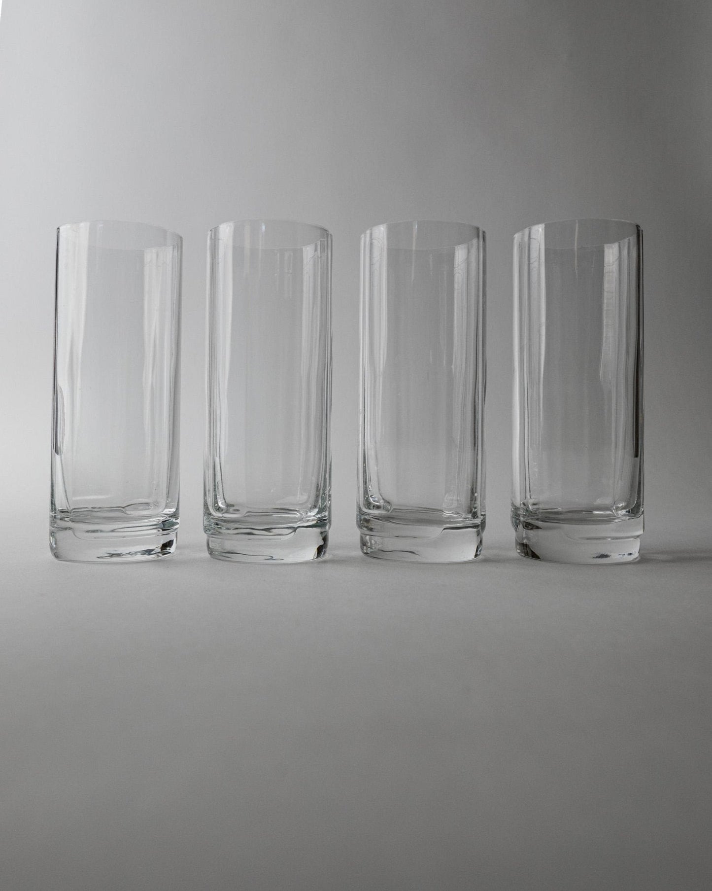 Set von 4 Vintage Wassergläser Murano, gerippt