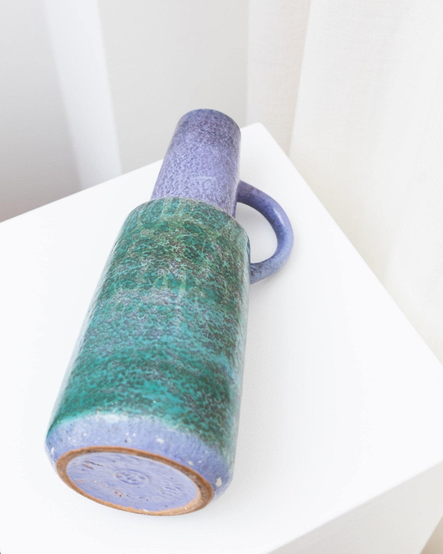 Vintage Vase von VEB Haldensleben, mint und violett