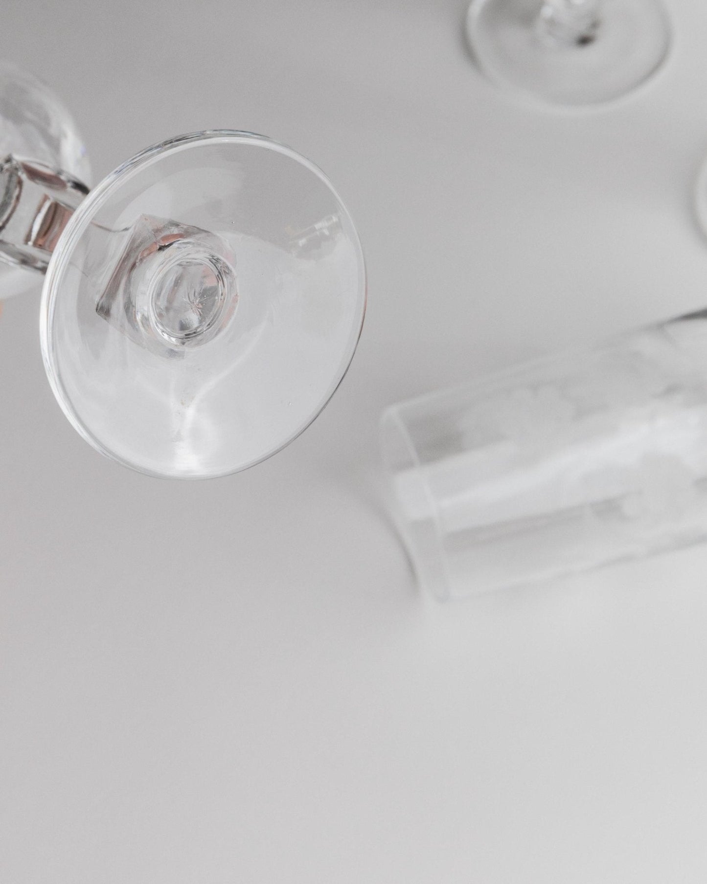 Vintage Champagnerglas Set von 5 mit floraler Gravur, einzigartig, Italien 1960er