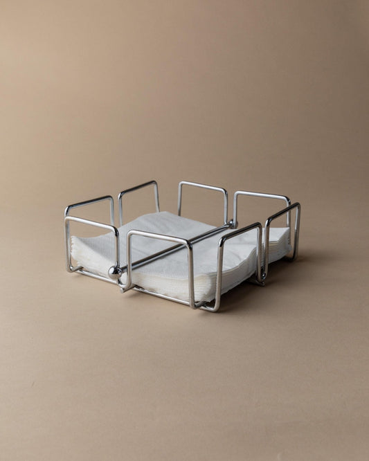 Vintage Serviettenhalter Chrom - Space Age Italien 1980er - Elegante Tischdeko