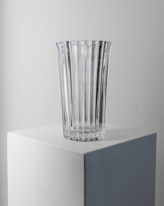 Vintage Klarglasvase von Luminarc Klarer Form mit Glasstäben Frankreich 1970er