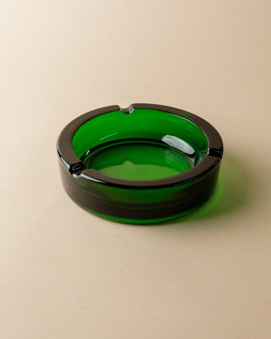 Vintage ashtray glass green Mid Century Design Italy 1970s