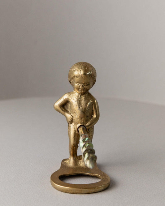 Vintage bottle opener boy figure Italy 1960s table decoration wine accessory